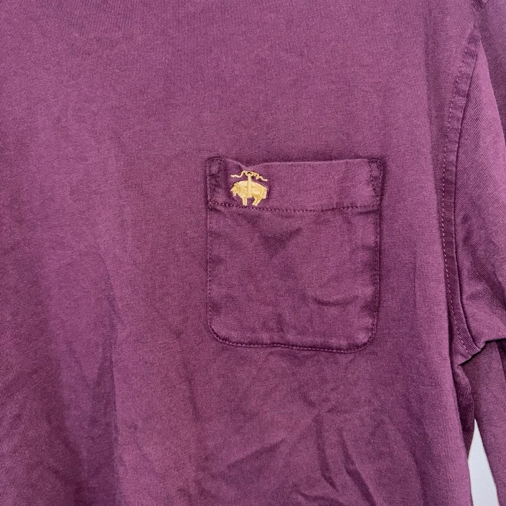 Brooks Brothers 100 Cotton Burgundy Long Sleeve Pocket Tee Shirt Size M